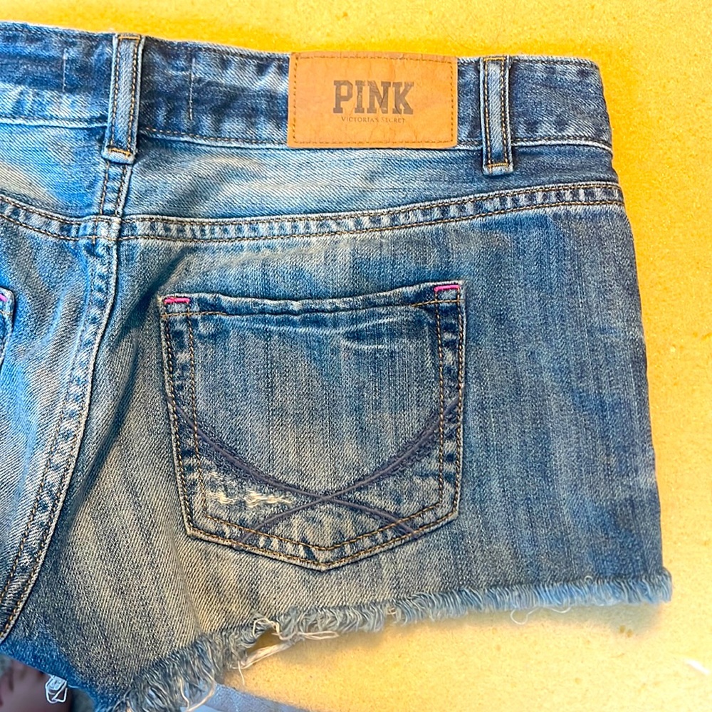 PINK blue Jean shorts